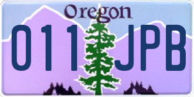 OR license plate 011JPB