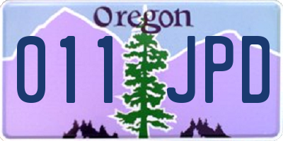 OR license plate 011JPD