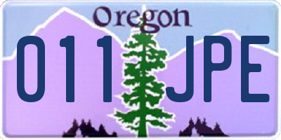 OR license plate 011JPE