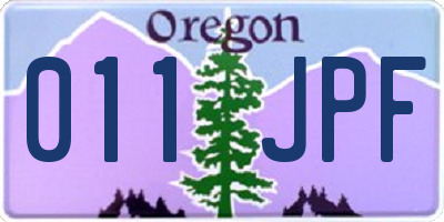 OR license plate 011JPF