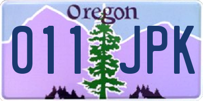 OR license plate 011JPK