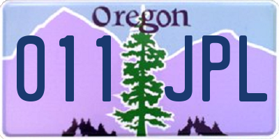 OR license plate 011JPL