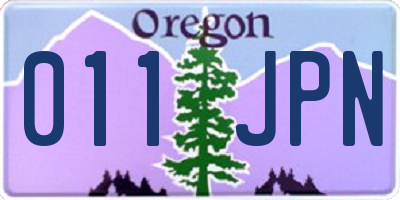 OR license plate 011JPN