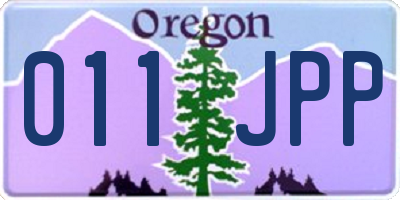 OR license plate 011JPP