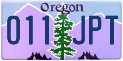 OR license plate 011JPT