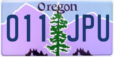 OR license plate 011JPU