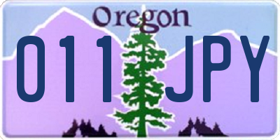OR license plate 011JPY
