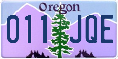 OR license plate 011JQE