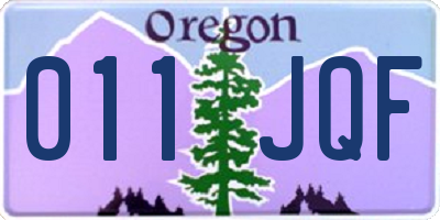 OR license plate 011JQF
