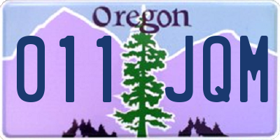 OR license plate 011JQM