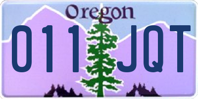 OR license plate 011JQT