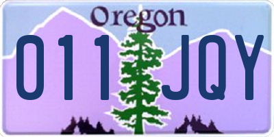 OR license plate 011JQY