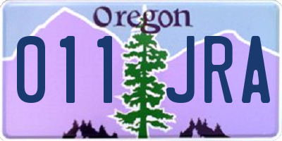 OR license plate 011JRA