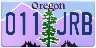 OR license plate 011JRB