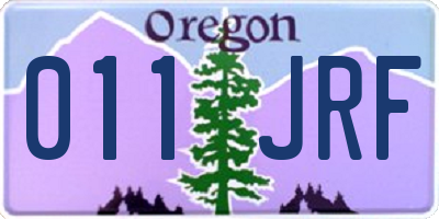 OR license plate 011JRF
