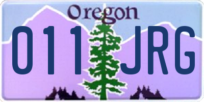 OR license plate 011JRG