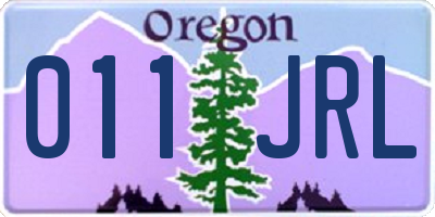 OR license plate 011JRL