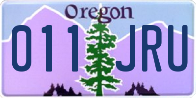 OR license plate 011JRU