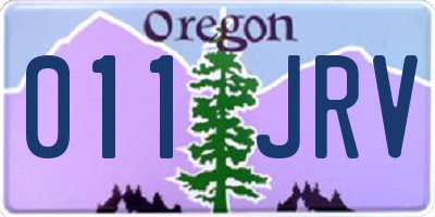OR license plate 011JRV