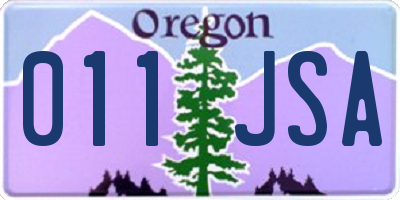 OR license plate 011JSA