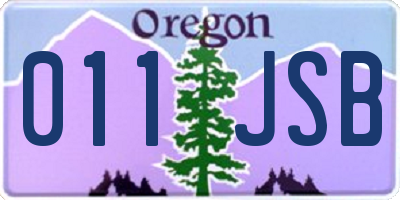 OR license plate 011JSB