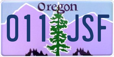 OR license plate 011JSF