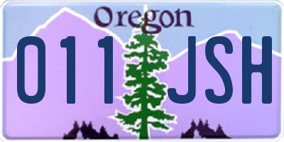 OR license plate 011JSH
