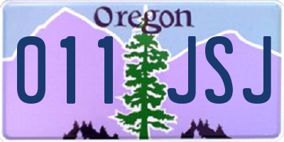 OR license plate 011JSJ