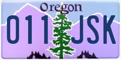 OR license plate 011JSK