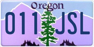 OR license plate 011JSL