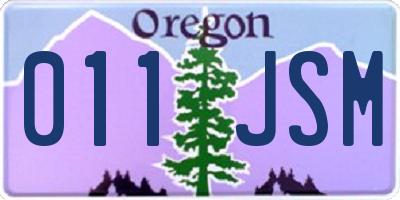 OR license plate 011JSM