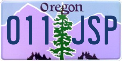 OR license plate 011JSP