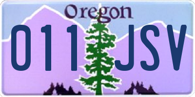 OR license plate 011JSV