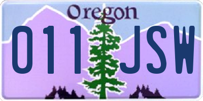 OR license plate 011JSW