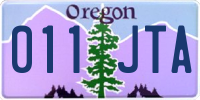 OR license plate 011JTA