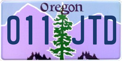 OR license plate 011JTD