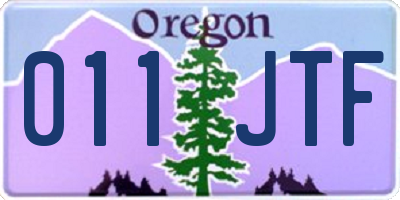 OR license plate 011JTF