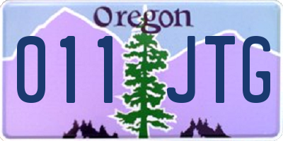 OR license plate 011JTG
