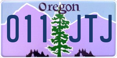 OR license plate 011JTJ
