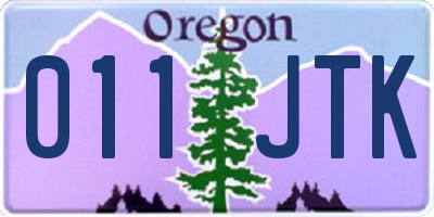 OR license plate 011JTK