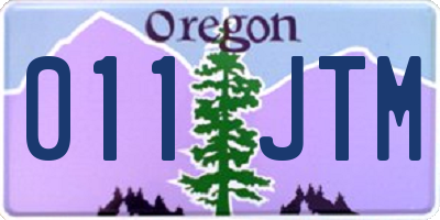 OR license plate 011JTM