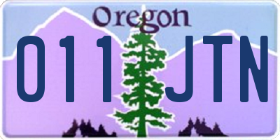 OR license plate 011JTN