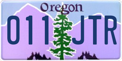 OR license plate 011JTR