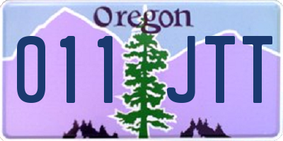 OR license plate 011JTT