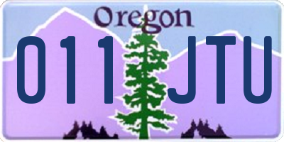 OR license plate 011JTU