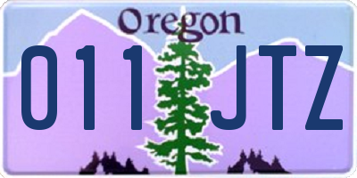 OR license plate 011JTZ