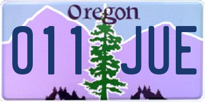 OR license plate 011JUE