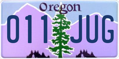 OR license plate 011JUG