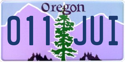 OR license plate 011JUI