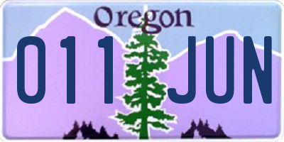OR license plate 011JUN